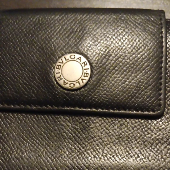 BVLGARI Vintage Rare Black Wallet with Snap Closure (EUC) - Picture 2 of 12